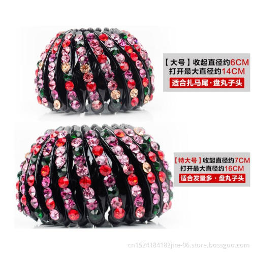 small medium large rhinestone hair bun, jeweled hair bun holder, hair bun parti jewelri
